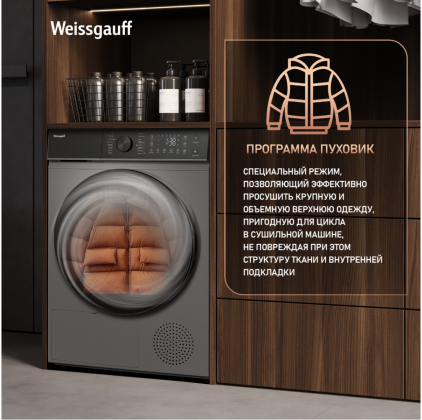 Сушильная машина Weissgauff WD 5910 Heat Pump Deep Grey